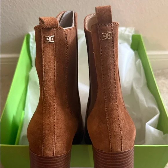 NIB Sam Edelman Rollins Brown Suede Ankle Boots sz 9.5 - Picture 5 of 11